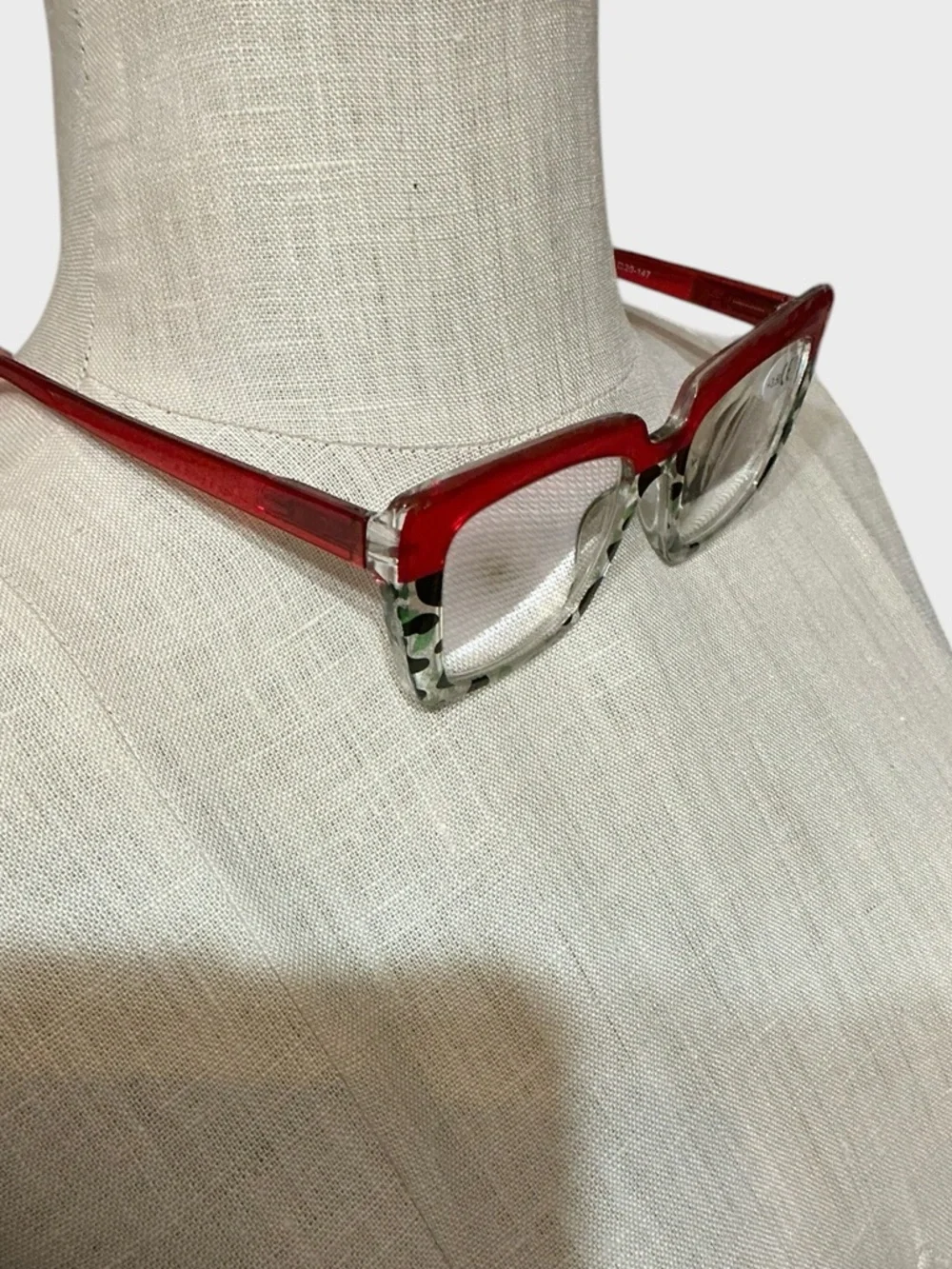 Oversized Square Reading Glasses Red Leopard +3.50 Chic Frame
